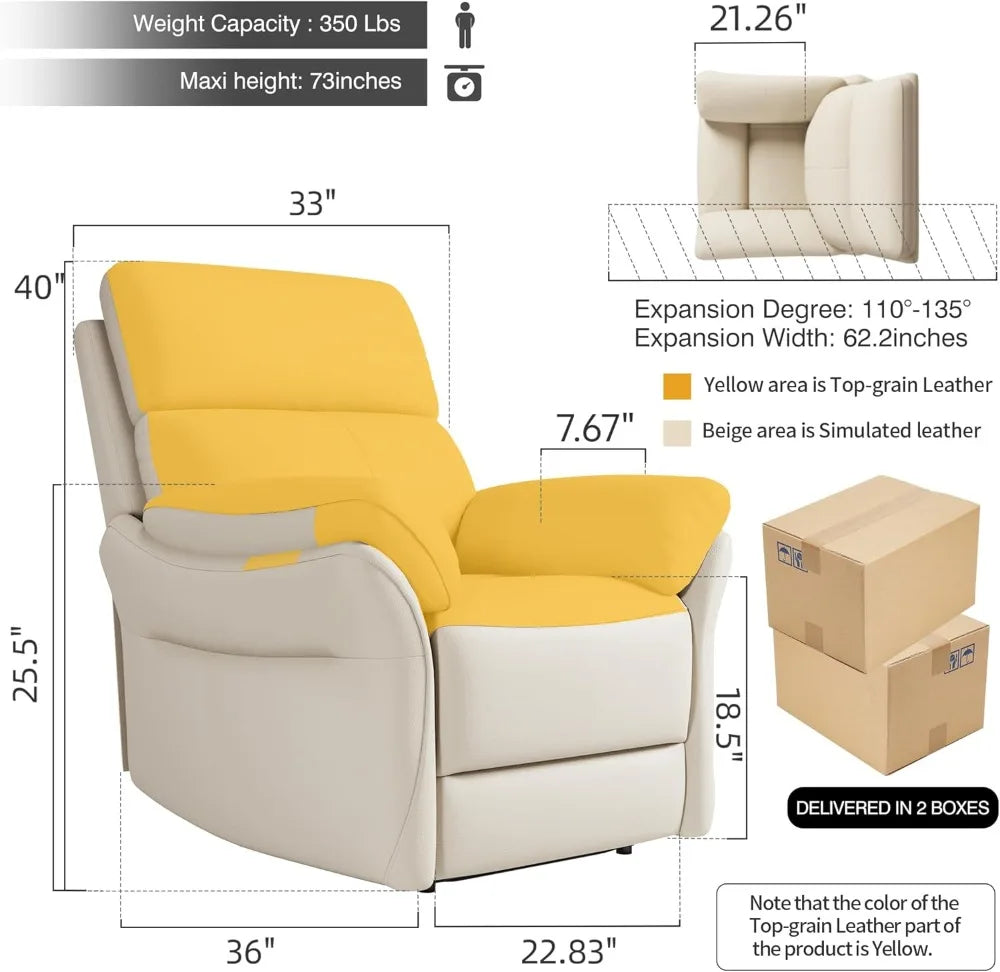 Premium Genuine Leather Recliner Chair In Lazy Boy Style
