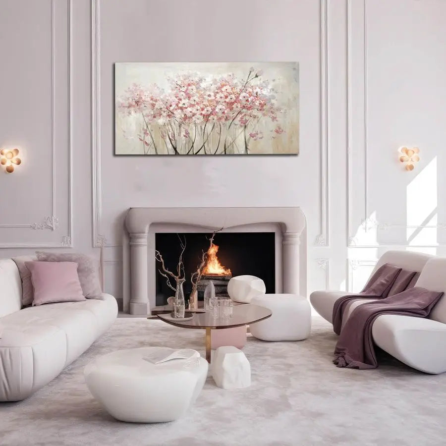 Floral Oil Painting Canvas Wall Art Modern Botanical Decor