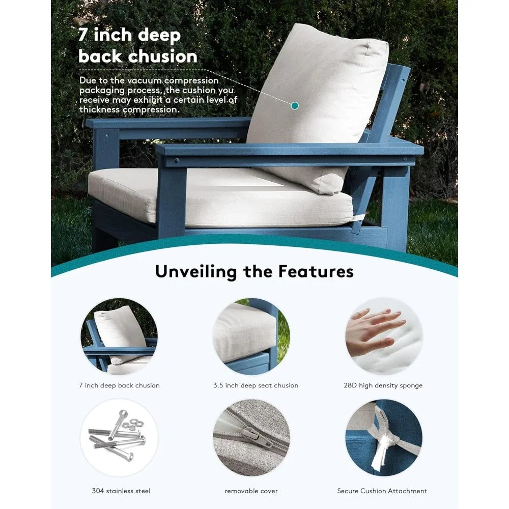 Outdoor All Weather Patio Furniture Set With Conversation Sofa