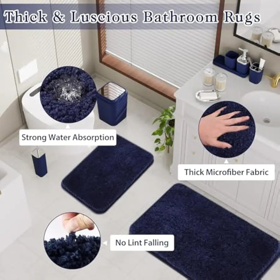 Bathroom Accessories Set With Shower Curtain Rugs And Soap Dispenser