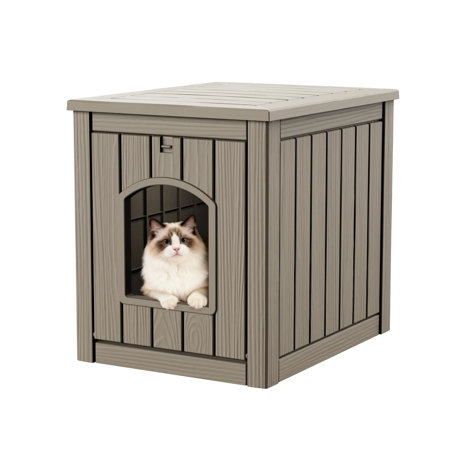 Resin 2in1 Cat House End Table Waterproof Indoor Outdoor Kennel
