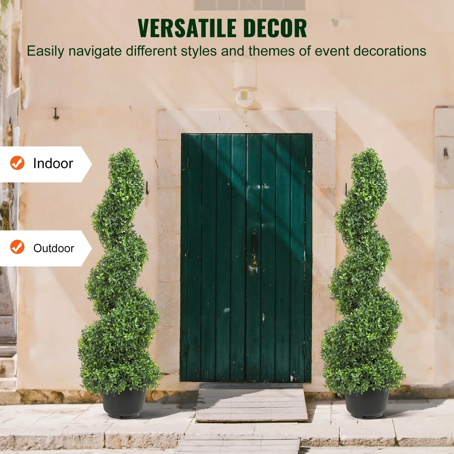 Boxwood Tower Topiary Spiral Artificial Plant For Outdoor Decor