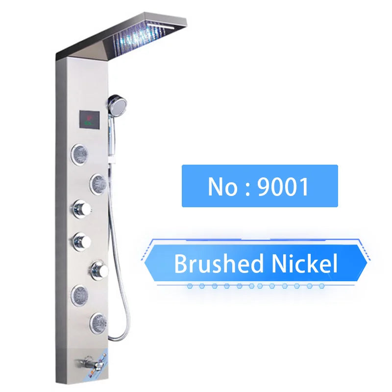 Shinesia LED Shower Panel With Rainfall And Massage Jets