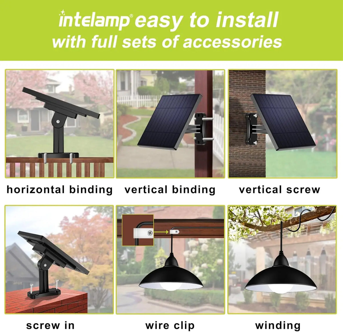 Intelamp Solar Pendant Lights With Remote For Indoor Outdoor Use