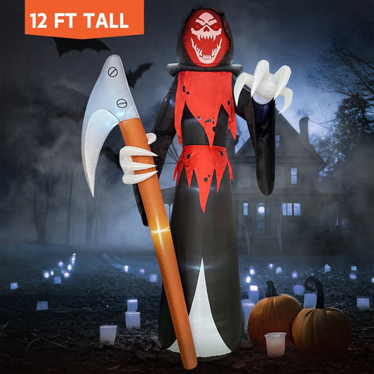 Joyfy Giant Grim Reaper Inflatable Led Halloween Outdoor Yard Decoration