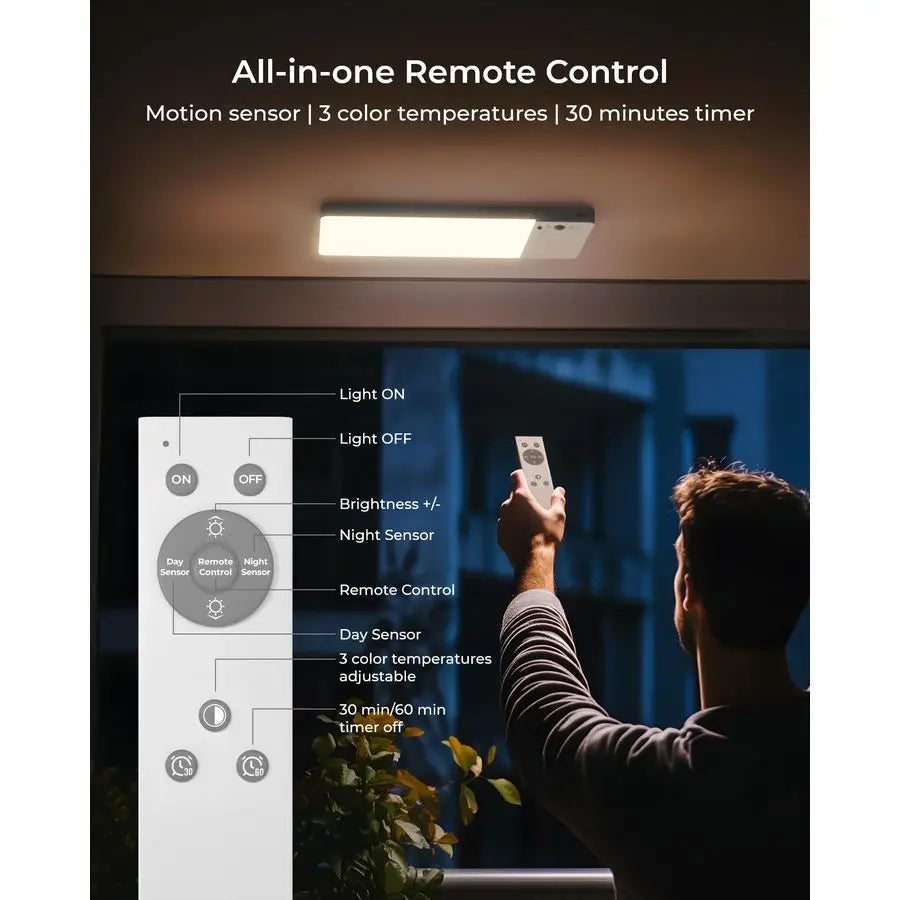 2 Pack Cordless Rechargeable Motion Sensor Ceiling Light