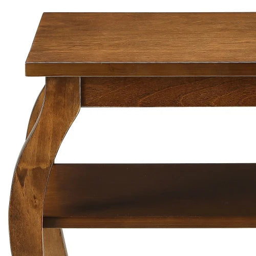 Retro Wooden Side Table With Open Shelves