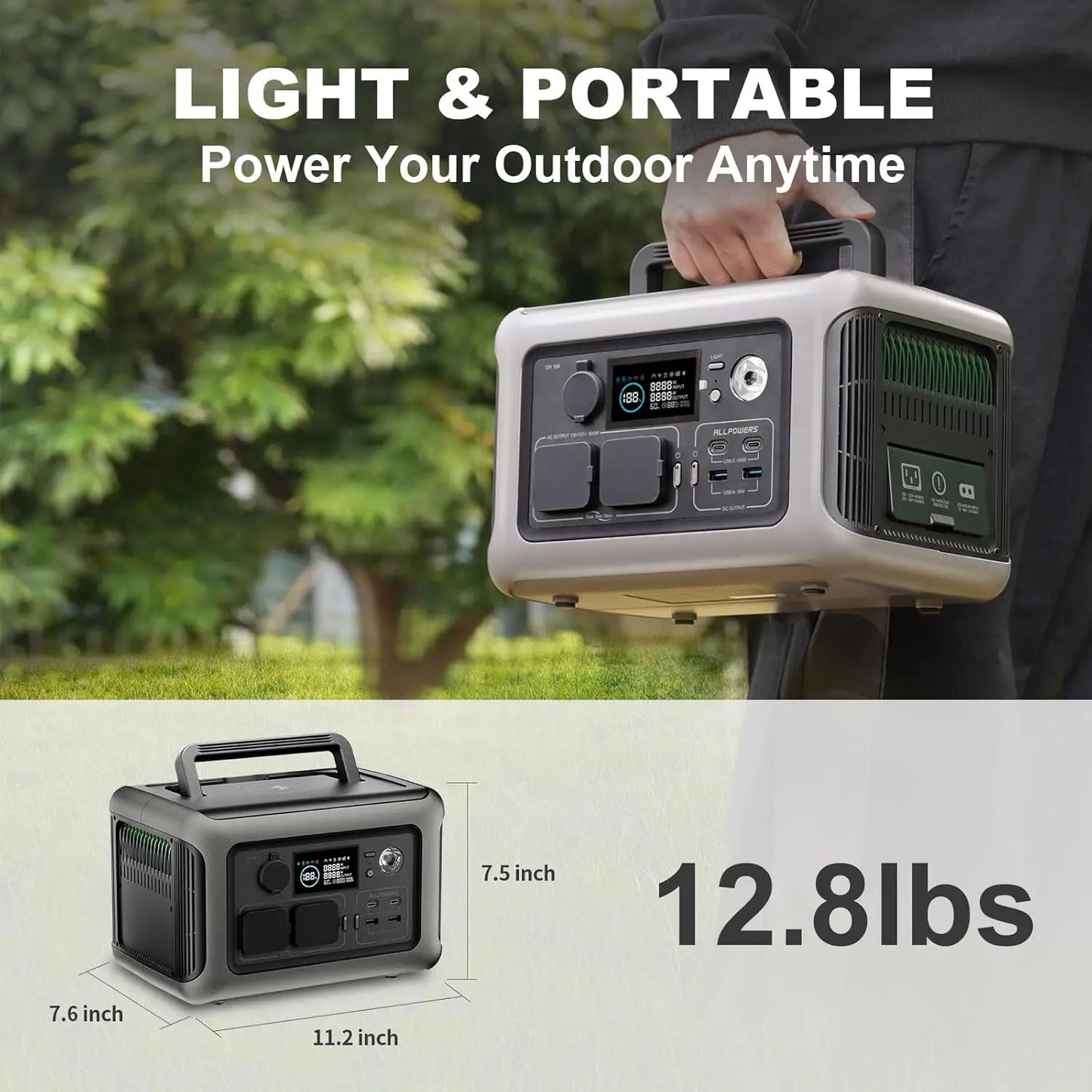 ALLPOWERS R600 Solar Generator 299Wh Power Station for Camping