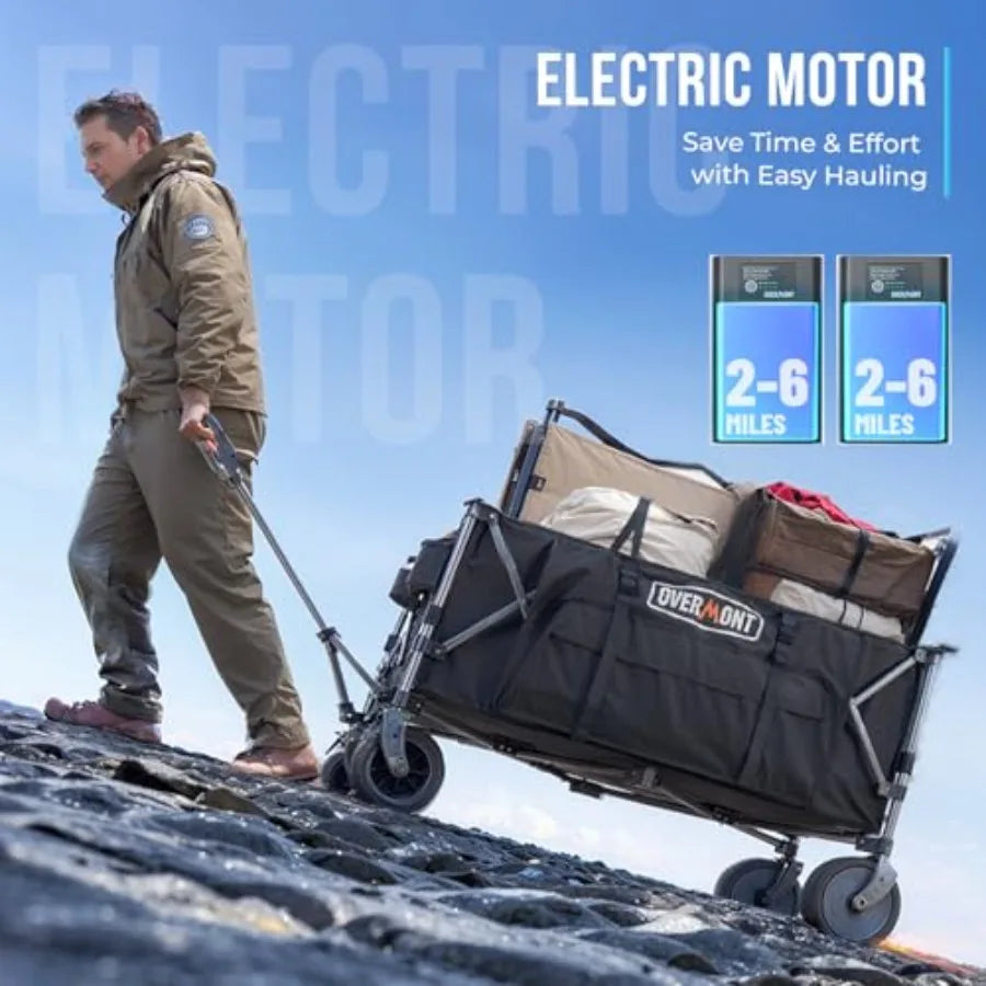 YAO HUI HUANG Electric Collapsible Folding Wagon With All Terrain Brakes