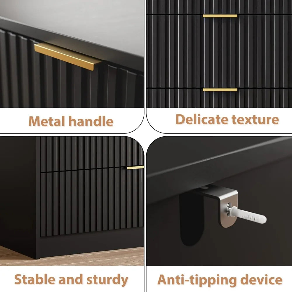 RBXC Drawer Dresser Tall Chest Of Drawers With Gold Handles