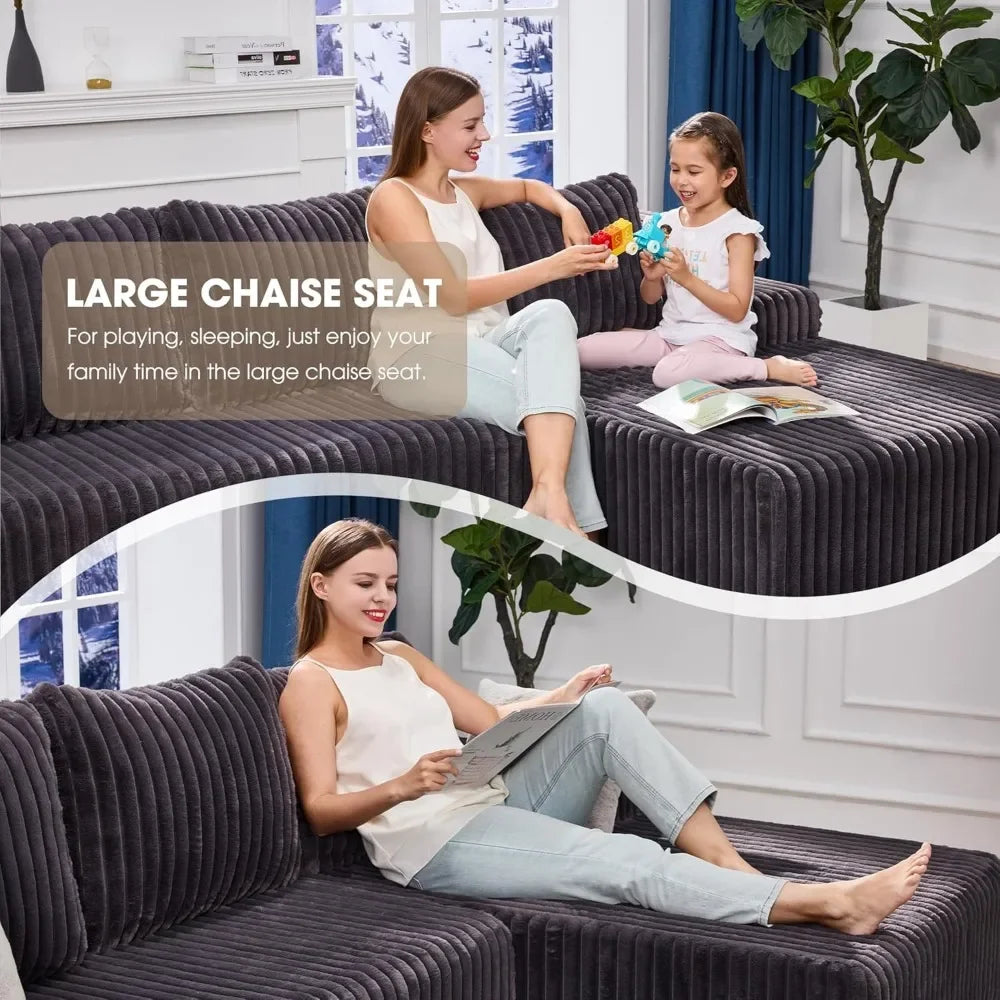 Cloud Modular L Shape Sectional Sofa With Memory Foam Chaise
