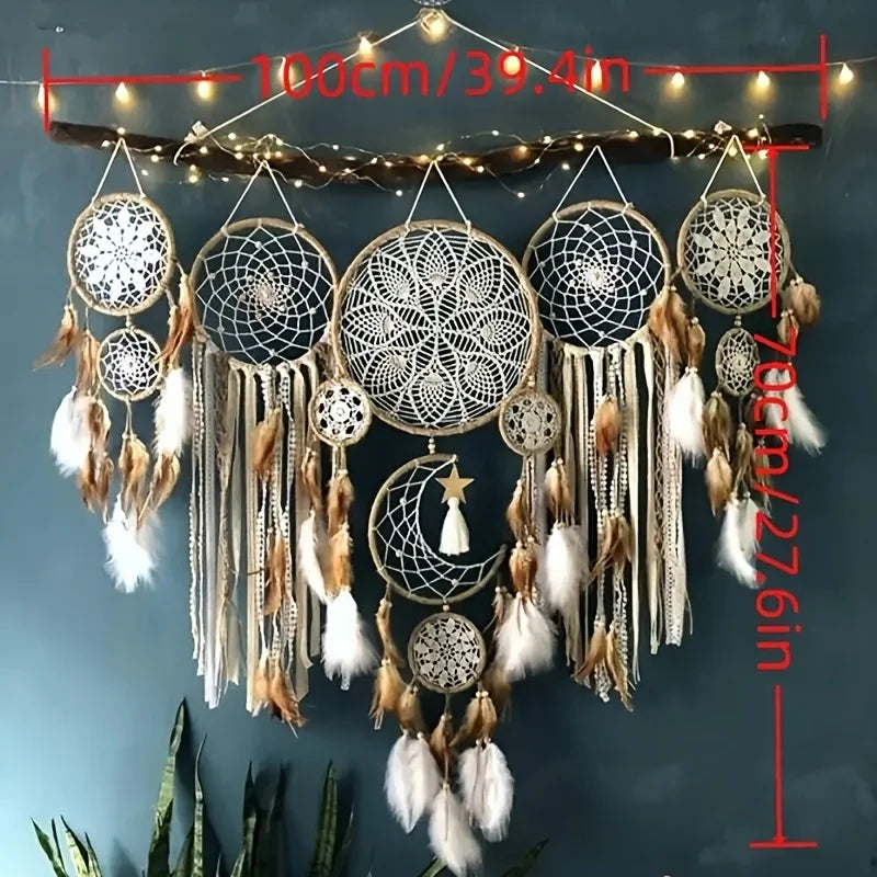 Moon Dream Chaser Bohemian Dream Catcher Wall Decor Set