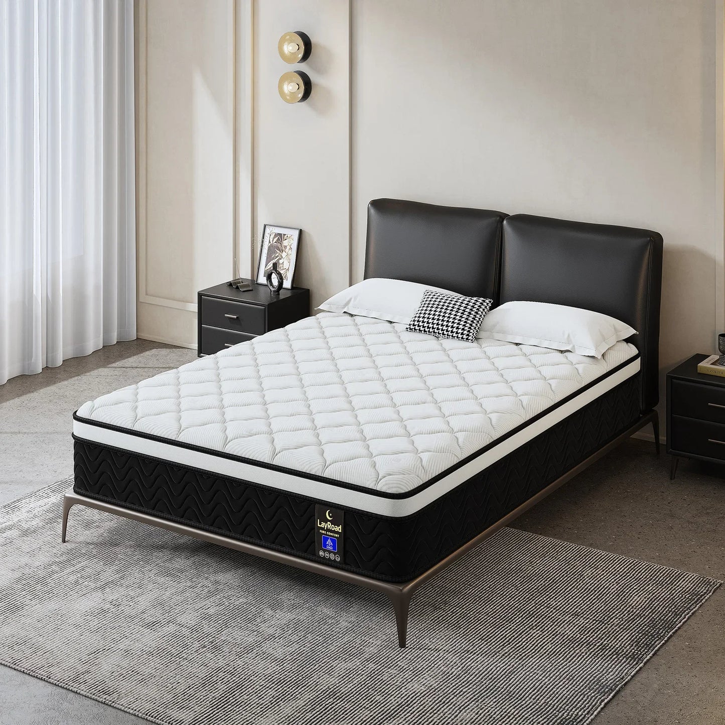 LayRoad Memory Foam Mattress With Box Design Medium Firmness And Pressure Relief