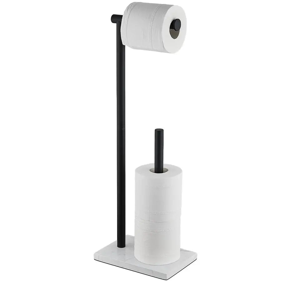Free Standing Toilet Paper Holder With Marble Base Stainless Steel