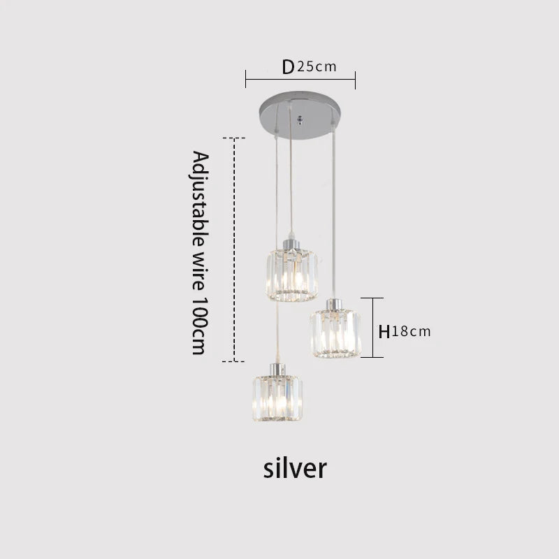 VETRULUS K9 Crystal Modern Ceiling Lamp for Staircase Lighting
