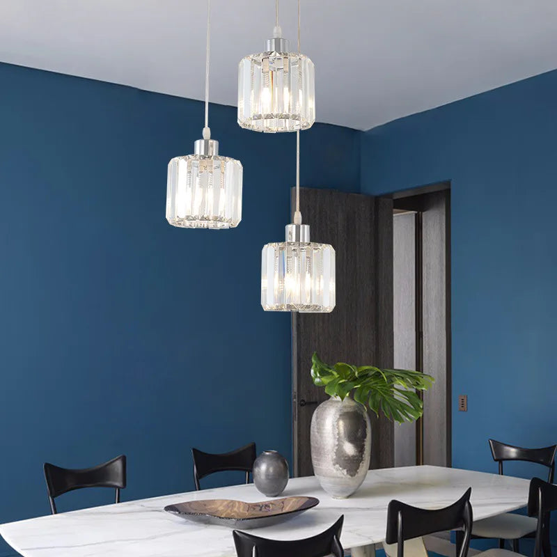 VETRULUS Modern K9 Crystal Pendant Ceiling Lamp for Living Rooms