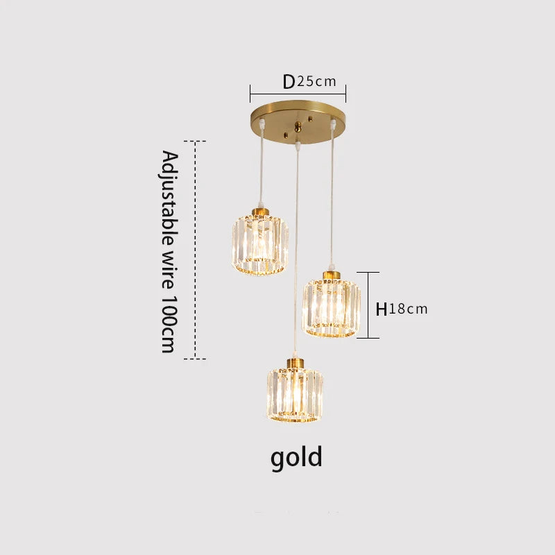 VETRULUS K9 Crystal Modern Ceiling Lamp for Staircase Lighting