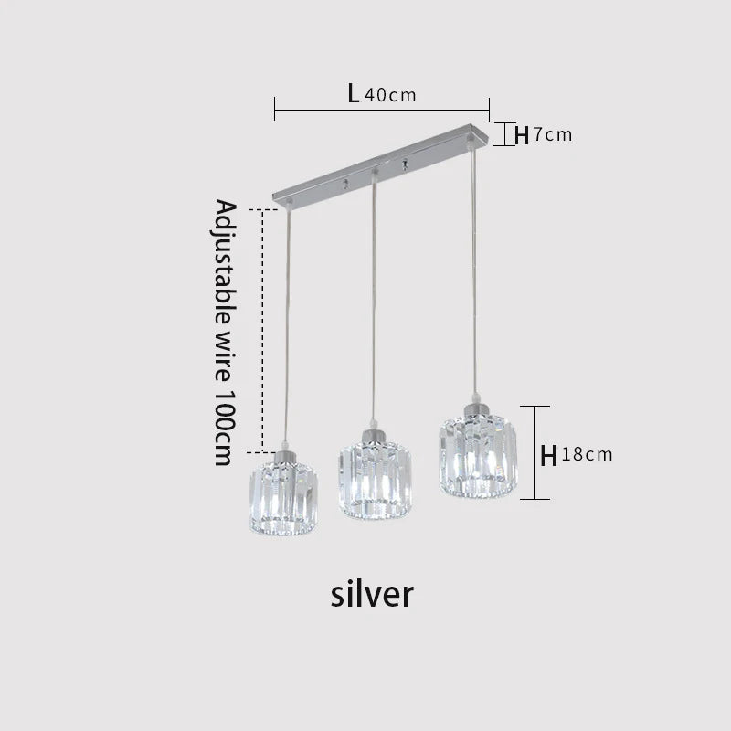 VETRULUS Modern K9 Crystal Pendant Ceiling Lamp for Living Rooms