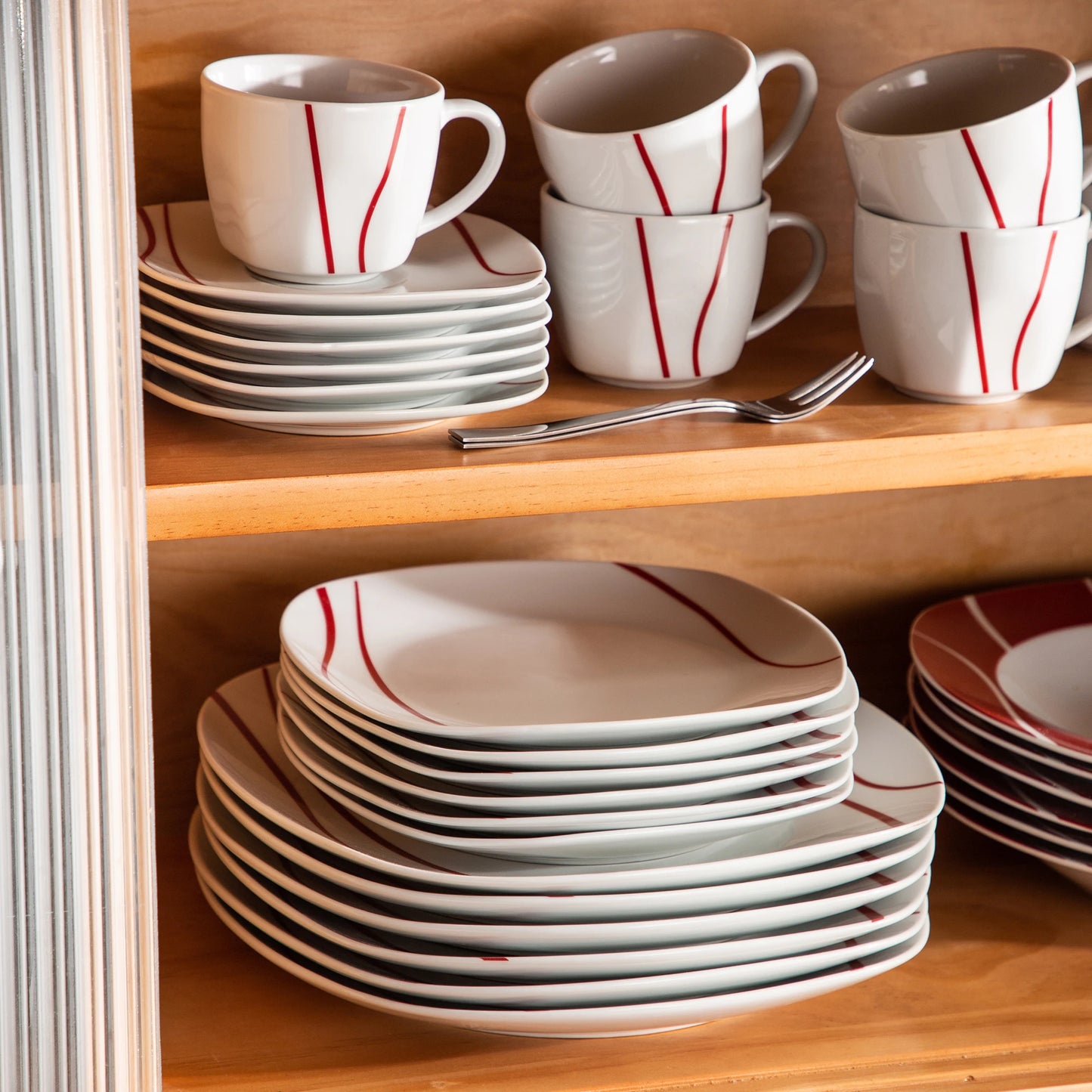 MALACASA Felisa Porcelain Dinner Set With Cups And Saucers